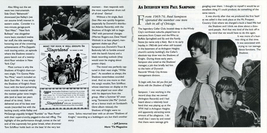 shadows of knight cd back door men booklet 3